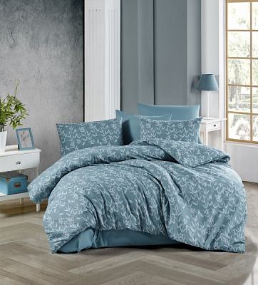 Комплект постільної білизни Bamboo 2 ранфорс 144 TC блакитний