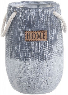 Кашпо керамическое Hommy 13х20 см серый