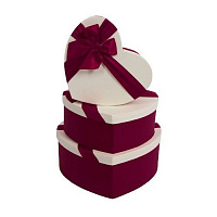 Коробка подарочная Сердце красное с бантиком 3365-2 26.8x23.8x10.3 см