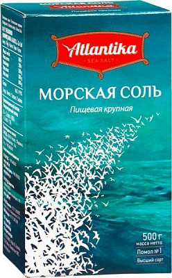 Сіль морська крупна 500 г Атлантика (4607005090805)