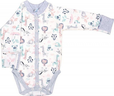 Боди Baby Veres Crazy Zoo р.62 молочный с рисунком 