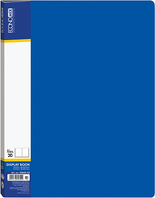 Папка с файлами А4 20 шт. синяя E30602-02 Economix