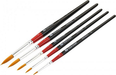 Набір пензлів 11 синтетика кругла, 5 шт. ROSA