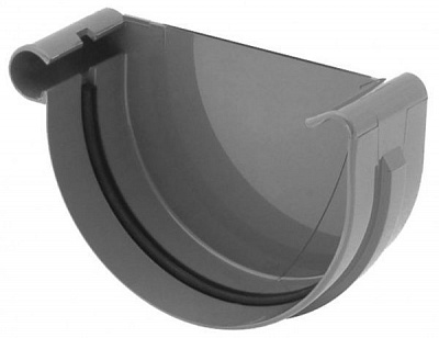 Заглушка желоба левая Bryza 125 мм графит 