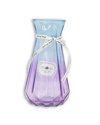 Ваза скляна Crystal Kelly 24 см омбре розово-синяя YIWU