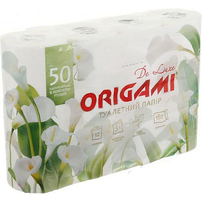 Туалетная бумага Origami De Luxe трехслойная 12 шт.