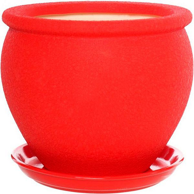 Горщик керамічний Оріана-Запоріжкераміка В'єтнам №3 шовк круглий 5л червоний (011-3-084)