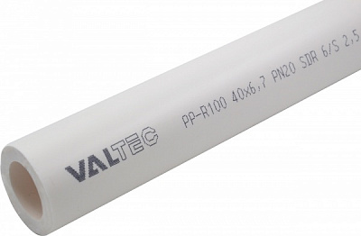 Труба полипропиленовая Valtec PP-R PN 20 d40 мм (4 м) белая VTp.700.0020.40