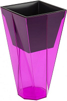 Горщик пластиковий Prosperplast Urbi twist P квадратний 2,8л прозорий рожевий (73964-9) 