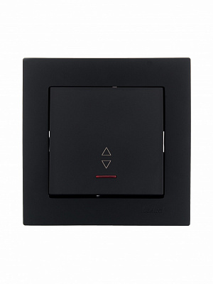 Вимикач прохідний одноклавішний Lezard Vesna з підсвіткою антрацит 742-4288-114