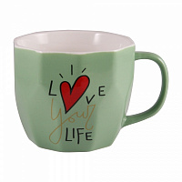 Чашка Love Your Life Mint 360 мл M0520-L254GR Milika