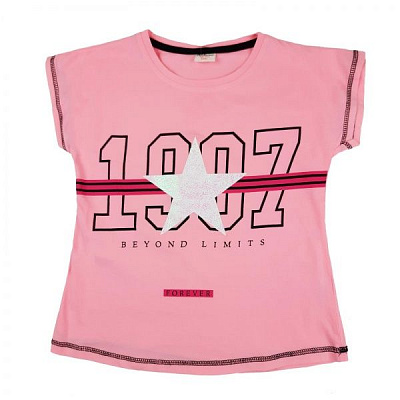 Футболка для дівчинки AKKU з зіркою р.134 рожевий 9028