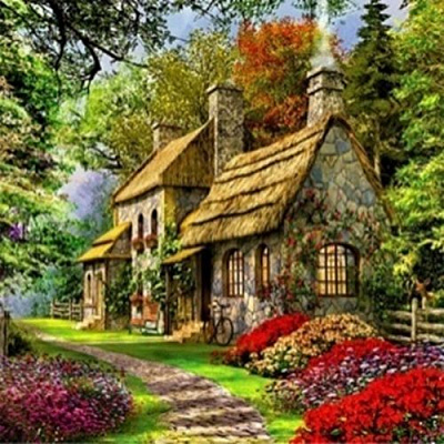 Набор для творчества со стразами на подрамнике Сказочный уголок 30x30 см Діамантові ручки 