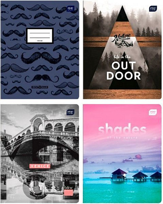 Зошит шкільний 32 аркуша в клітку Premium Mix в асортименті InterDRUK