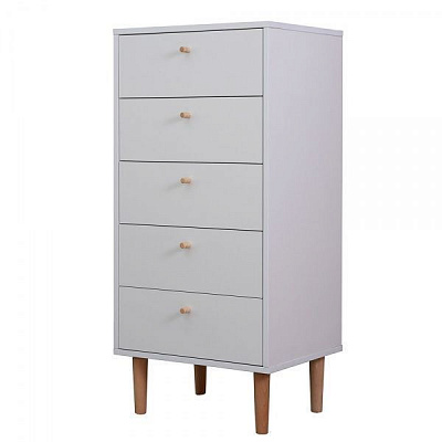 Комод Скандинавия 5Ш 500х400х1062 аляска/аляска 