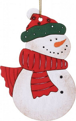 Підвіска дерев'яна Сніговик 0146 11,5 см