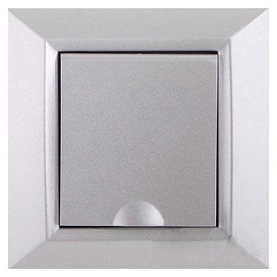 Розетка із заземленням UP! (Underprice) Vesta без шторок з кришкою срібний