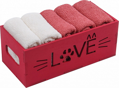 Набор полотенец кухонных Love Raspberries (5 шт./уп.) 30x30 см розовый Білтекс 