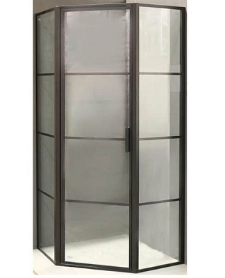 Душевое ограждение EGO пятиугольное распашное LEX BLACK 90х90х200 см NAG3231