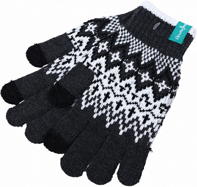 Рукавиці HW для хлопчиків з орнаментом р.14-16 сірий