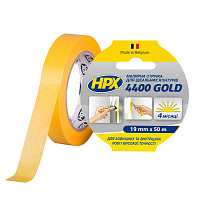 Лента малярная HPX 4400 GOLD для идеальных краев 100°С 19 мм х 50 м