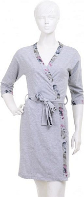 Халат жіночий Квіти р. XL сірий