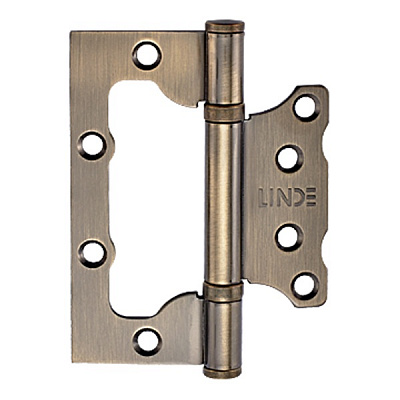 Петля Linde НВ-100E AB бабочка 100x75x3 мм старая бронза универсальная