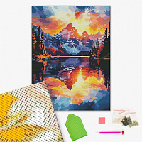 Алмазна мозаїка Пейзаж гір 30x40 см Brushme