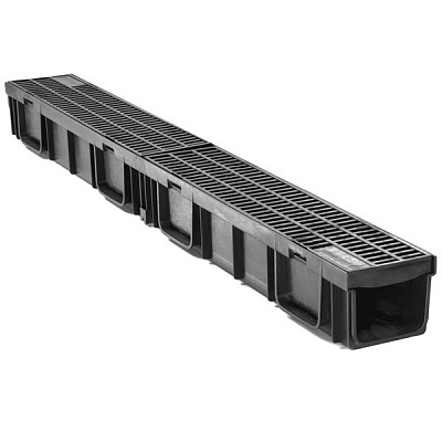 Желоб пластиковый Gidrolica с пластиковой решеткой