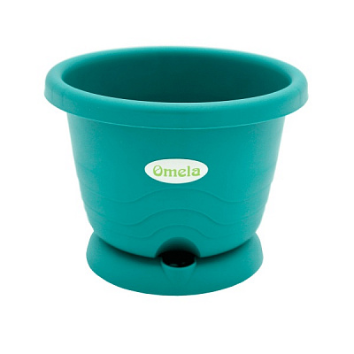 Горшок пластиковый Омела Пастель 4,5 литра круглый изумрудный 