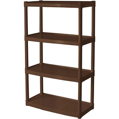 Стеллаж пластиковый Алеана коричневый 1370x820x370 мм коричневый 