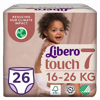 Підгузки-трусики Libero Touch 7 16-26 кг 26 шт. 7322541739786