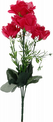 Букет роз искусственный 5 цветков красный 29 см
