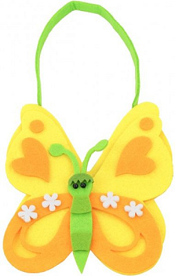 Набор для творчества Корзина из фетра Бабочка 120004 желтый,  7 мм, 16,5x15,5 см