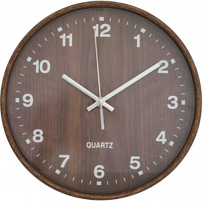 Часы настенные Economix Natural Promo темное дерево d 30 см O52081-42 Economix