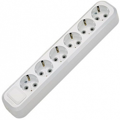 Колодка Makel із заземленням 6 гн. білий MGP181