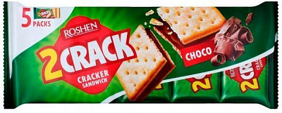 Крекер Roshen 2 Crack с шоколадная начинка 235 г 