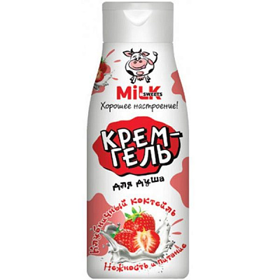 Крем-гель для душа Milk Клубничный коктейль 500 мл