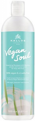 Шампунь Kallos Vegan Soul для об’єму з екстрактом бамбуку і кокосовою олією 1000 мл