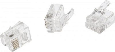 Штекер телефонный EMT RJ 12 6P6C 10 шт. прозрачный