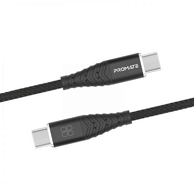 Кабель Promate cCord-2C USB-C to USB-C 3А 1 м чорний (ccord-2c.black)