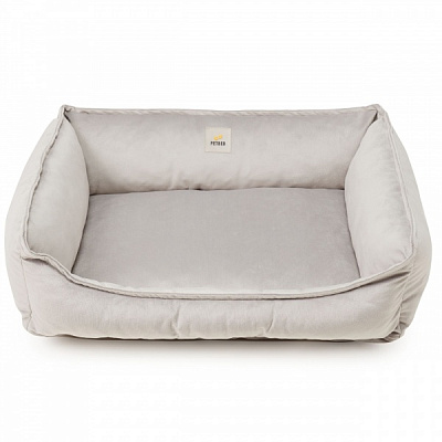 Лежак PETBED Velor Комфорт XL 110x70x27 см сірий