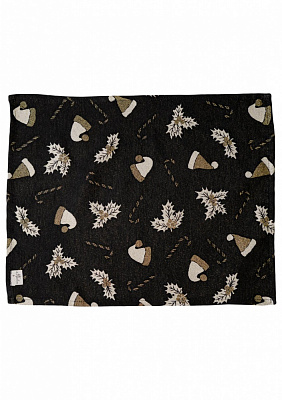 Салфетка декоративная Прованс шапочки на черном 35x45 см