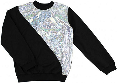 Свитшот Danaya для девочек р.146 черный с серебристым ШЯ19-56 