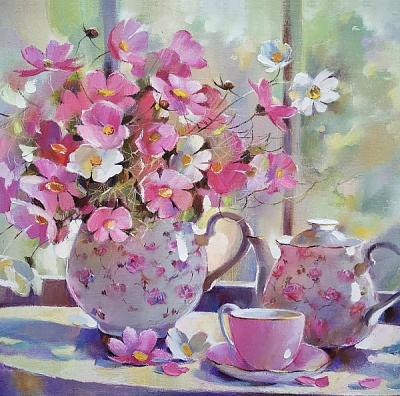 Репродукция Розовое утро 50x50 см Арт Фемелі 