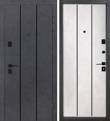 Дверь входная Булат Ультра (квадро) 535 бетон антрацит / бетон снежный 2050x950 мм правая