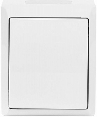 Вимикач вологозахищений одноклавішний Ospel Fala без підсвітки 10 А 220В IP44 білий