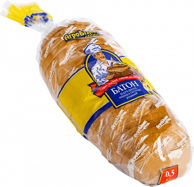 Батон Агробізнес нарезной высшего сорта упакованный 500 г