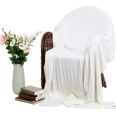 Плед Soft косы молочный 140x180 см