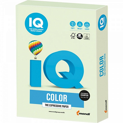 Бумага офисная цветная IQ A4 160 г/м светло-зеленый 250 листов 
